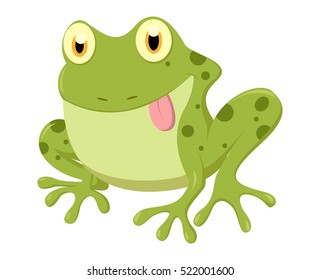 Cute Frog cartoon isolated on white