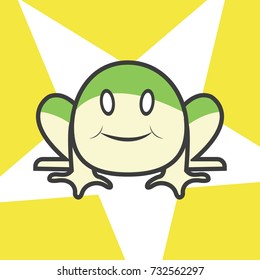 Cute frog cartoon with star on background.Lovely Toad character design vector illustration