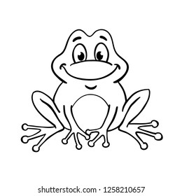 Cute Frog Cartoon Style Drawing Black Stock Vector (Royalty Free)  1258210657 | Shutterstock