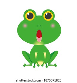 Cute frog cartoon style isolated on white background, vector illustration design, can be used for t-shirt printing, children's fashion designs, comics, dolls etc.