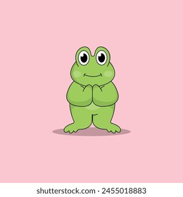 cute frog cartoon vector icon illustration.animal icon illustration. flat style concept cute
