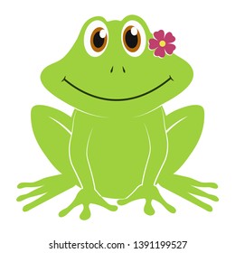 Cute frog cartoon vector isolated