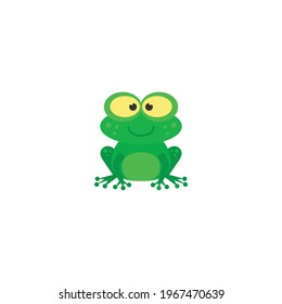 Cute frog cartoon vector on a white background