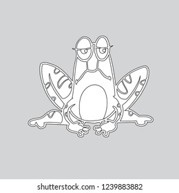 Cute frog cartoon-coloring book.