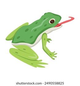 Cute Frog Cartoons Flat Icons 
