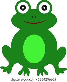 Cute frog character - cartoon - vector illustration isolated.