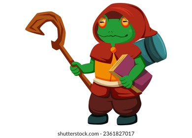 Cute Frog Character Design Illustration