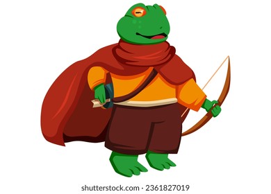 Cute Frog Character Design Illustration