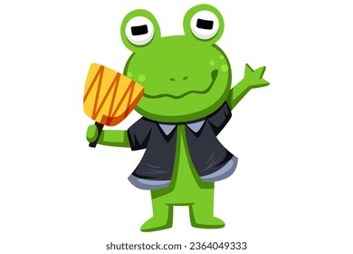 Cute Frog Character Design Illustration