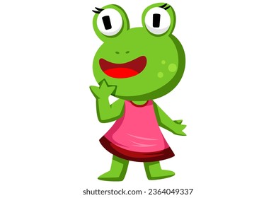 Cute Frog Character Design Illustration