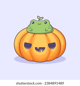Cute Frog Character Design Illustration