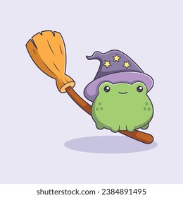 Cute Frog Character Design Illustration