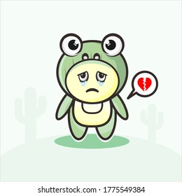 Cute frog character with expressions, vector, symbol and illustration EPS10