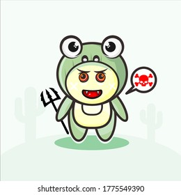 Cute frog character with expressions, vector, symbol and illustration EPS10