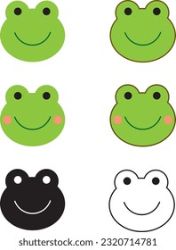 icono de la cara del personaje de rana lindo