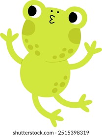 Ilustración vectorial de personaje de rana linda