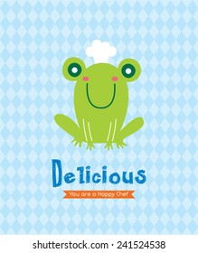 cute frog chef vector