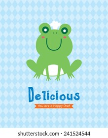 cute frog chef vector