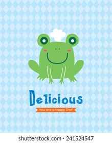 cute frog chef vector