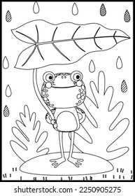 Cute Frog Coloring Pages for kids