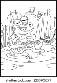 Cute Frog Coloring Pages for kids