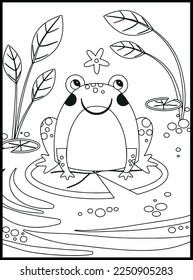 Cute Frog Coloring Pages for kids