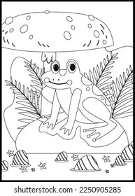 Cute Frog Coloring Pages for kids