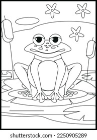 Cute Frog Coloring Pages for kids