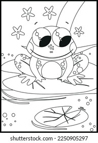 Cute Frog Coloring Pages for kids