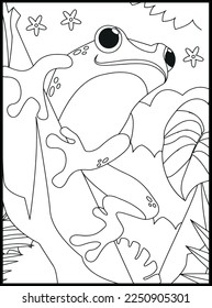 Cute Frog Coloring Pages for kids