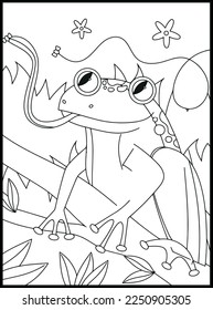 Cute Frog Coloring Pages for kids