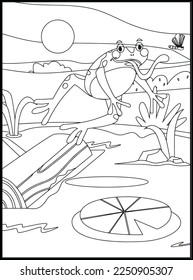 Cute Frog Coloring Pages for kids