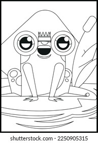 Cute Frog Coloring Pages for kids