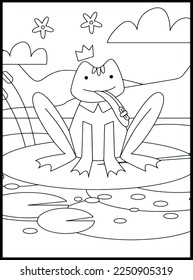 Cute Frog Coloring Pages for kids