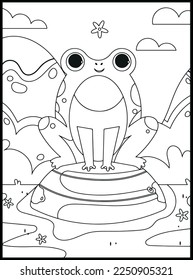 Cute Frog Coloring Pages for kids