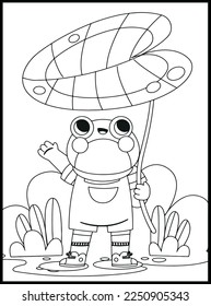 Cute Frog Coloring Pages for kids