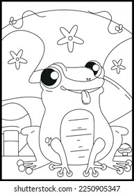 Cute Frog Coloring Pages for kids