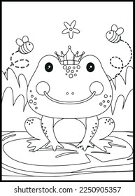Cute Frog Coloring Pages for kids