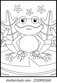 Cute Frog Coloring Pages for kids