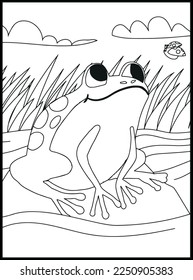 Cute Frog Coloring Pages for kids