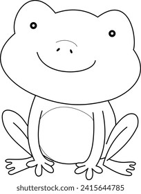Cute frog colouring page for children