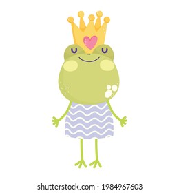 cute frog with crown cartoon