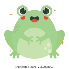 cute frog design over white