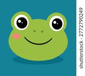 Cute frog face adorable expression