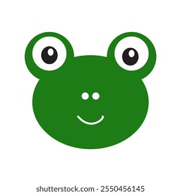 Cute Frog Face Illustration, Adorable Animal Design