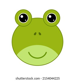 Cute Frog face isolated on white background
