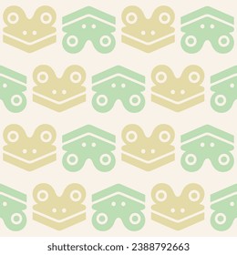 cute frog face seamless pattern
