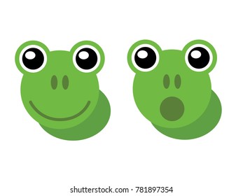 cute frog head illustration