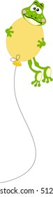 Cute frog holding balloon
