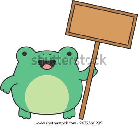 Cute frog holding a board illustration